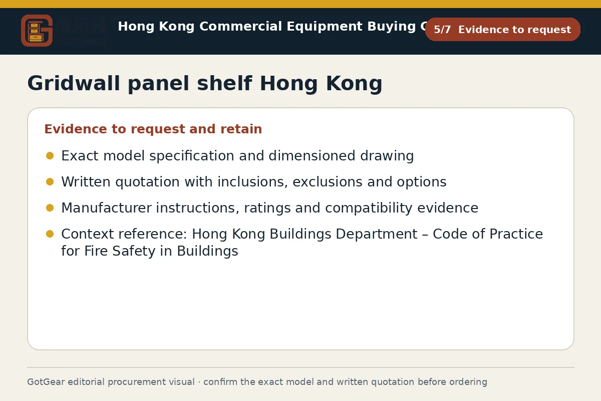 GotGear evidence to request procurement diagram for gridwall panel shelf Hong Kong