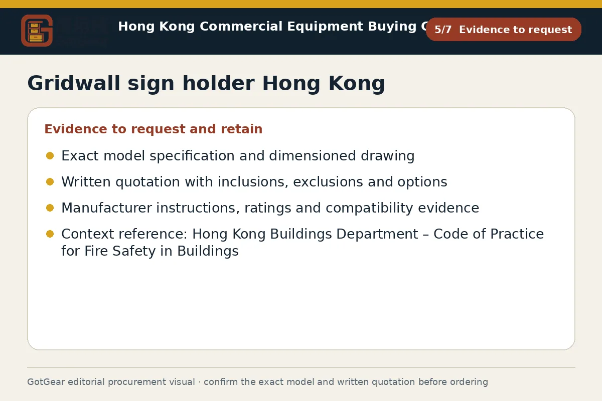 GotGear evidence to request procurement diagram for gridwall sign holder Hong Kong