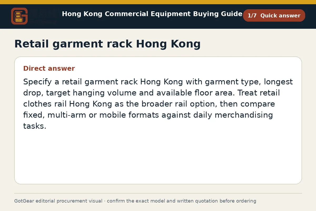 GotGear quick answer procurement diagram for retail garment rack Hong Kong