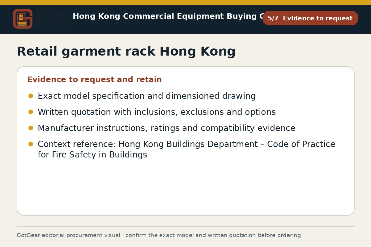 GotGear evidence to request procurement diagram for retail garment rack Hong Kong