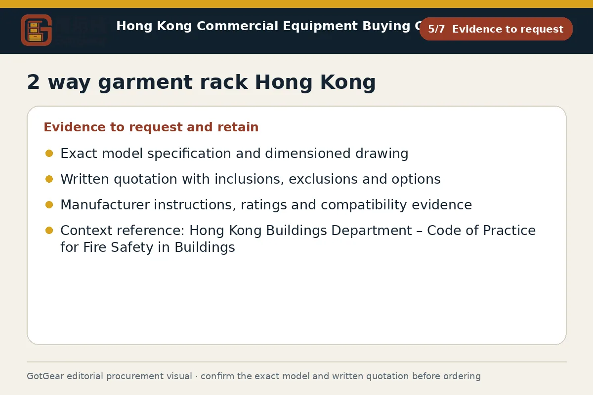 GotGear evidence to request procurement diagram for 2 way garment rack Hong Kong