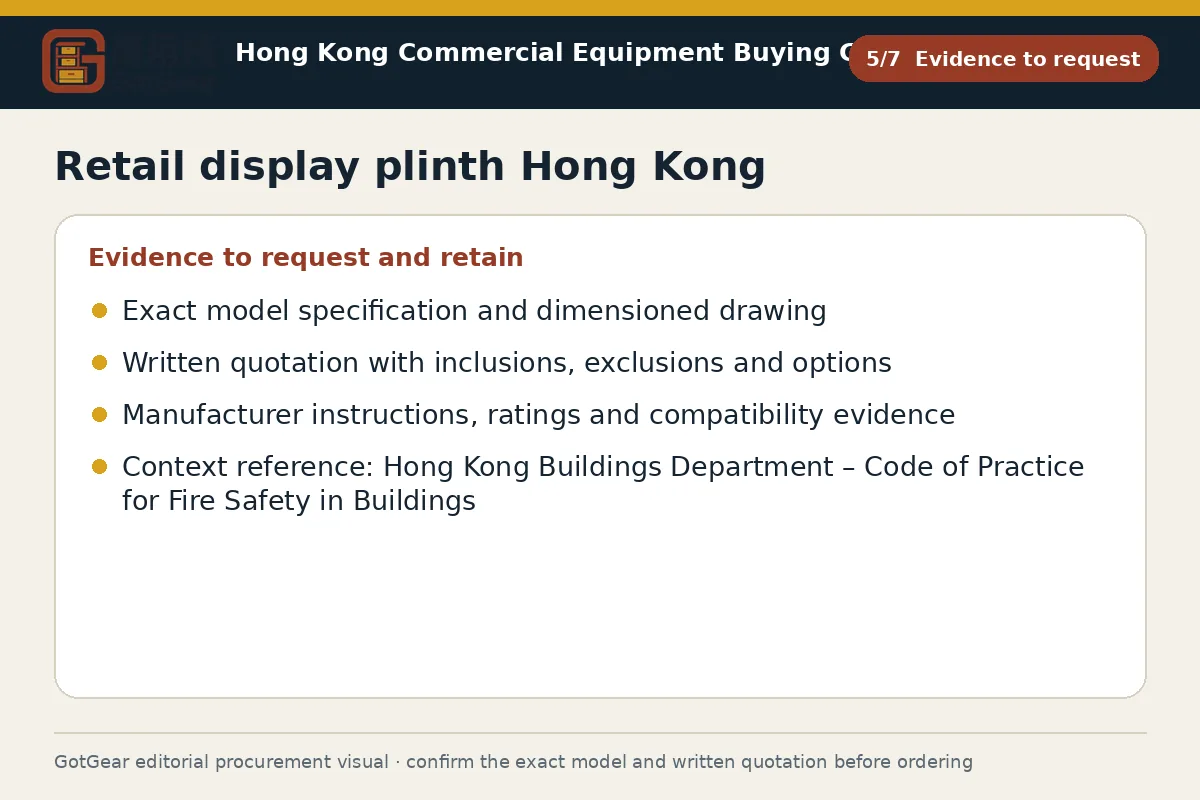 GotGear evidence to request procurement diagram for retail display plinth Hong Kong