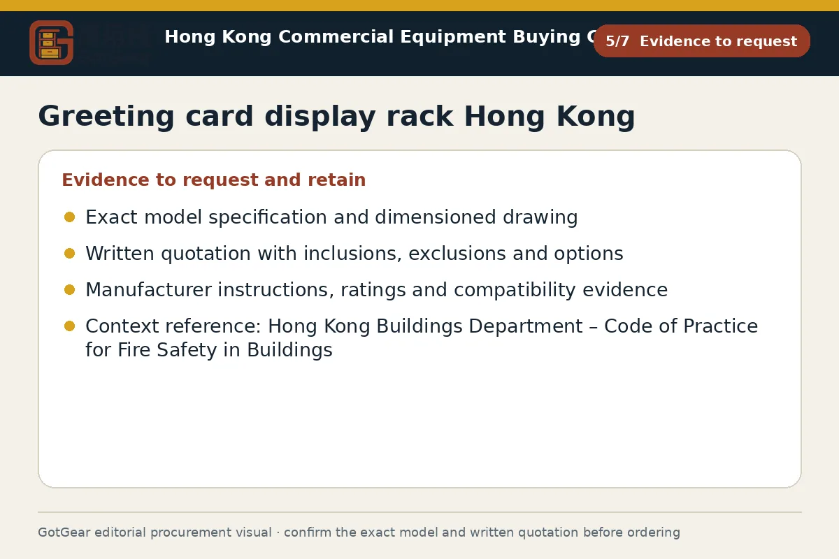GotGear evidence to request procurement diagram for greeting card display rack Hong Kong