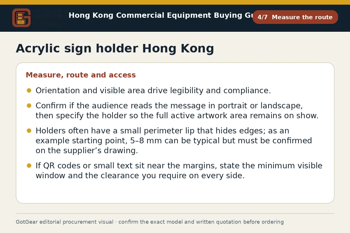 GotGear measure the route procurement diagram for acrylic sign holder Hong Kong