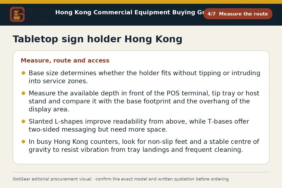 GotGear measure the route procurement diagram for tabletop sign holder Hong Kong