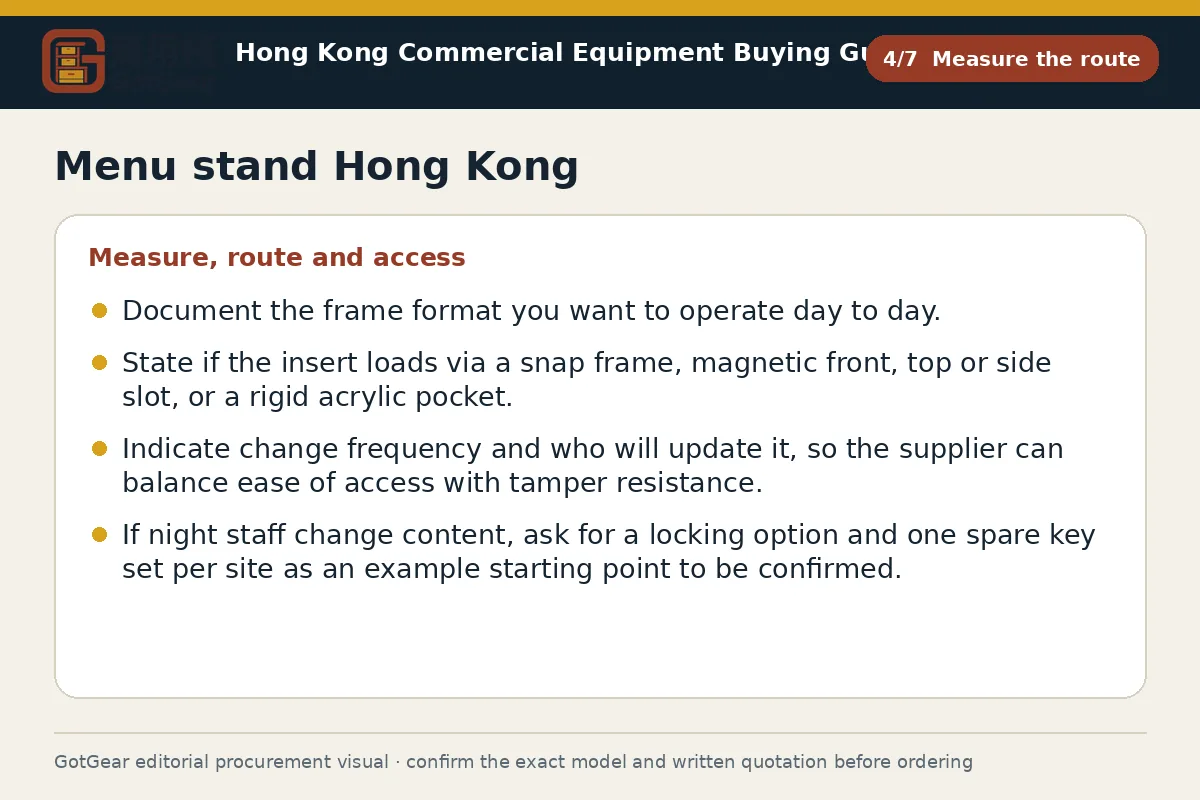 GotGear measure the route procurement diagram for menu stand Hong Kong