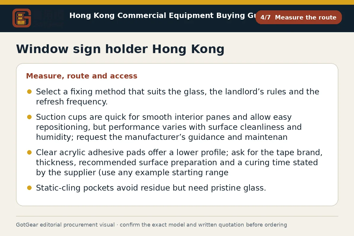 GotGear measure the route procurement diagram for window sign holder Hong Kong