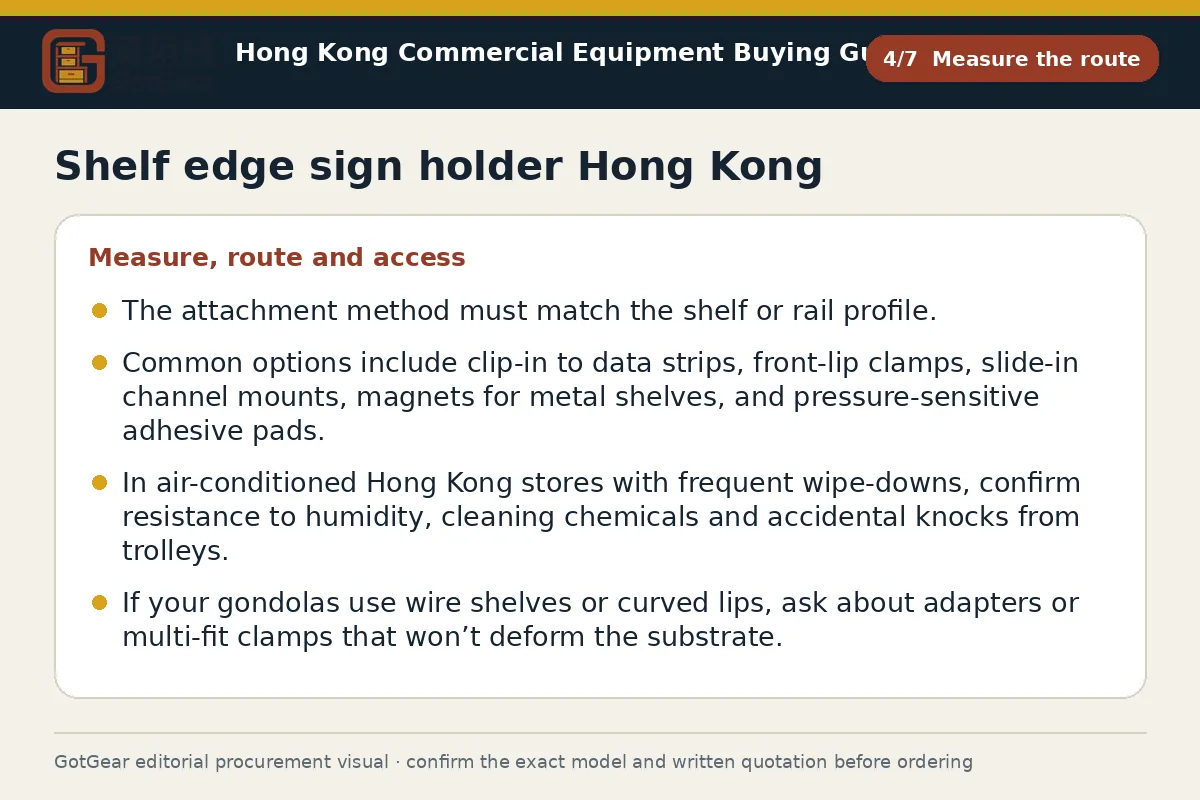 GotGear measure the route procurement diagram for shelf edge sign holder Hong Kong