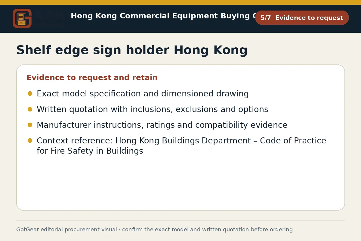 GotGear evidence to request procurement diagram for shelf edge sign holder Hong Kong