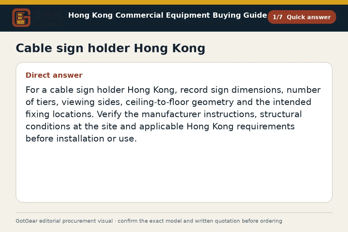 GotGear quick answer procurement diagram for cable sign holder Hong Kong