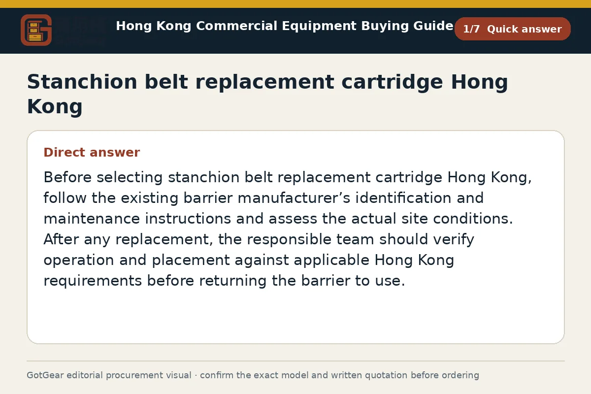 GotGear quick answer procurement diagram for stanchion belt replacement cartridge Hong Kong