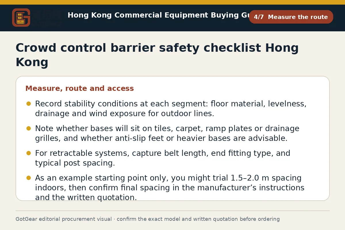 GotGear measure the route procurement diagram for crowd control barrier safety checklist Hong Kong