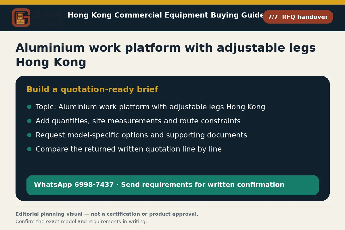 GotGear rfq handover procurement diagram for Aluminium work platform with adjustable legs Hong Kong