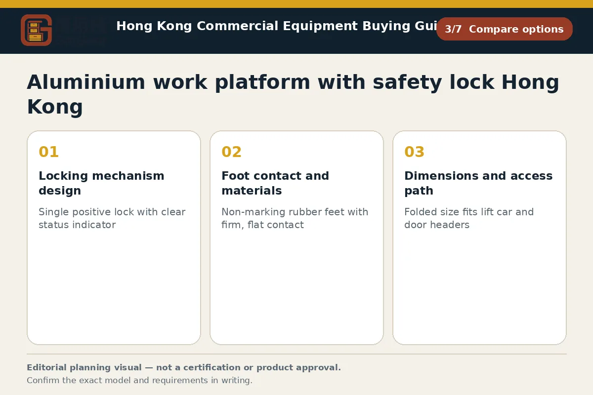 GotGear compare options procurement diagram for Aluminium work platform with safety lock Hong Kong