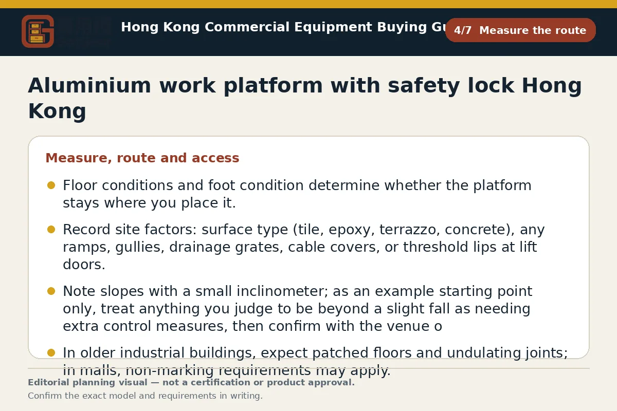 GotGear measure the route procurement diagram for Aluminium work platform with safety lock Hong Kong
