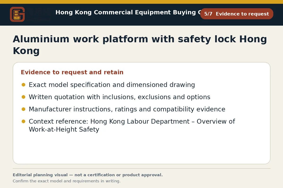 GotGear evidence to request procurement diagram for Aluminium work platform with safety lock Hong Kong