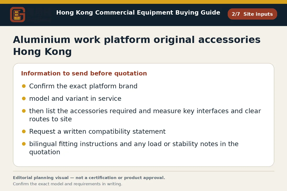 GotGear site inputs procurement diagram for Aluminium work platform original accessories Hong Kong