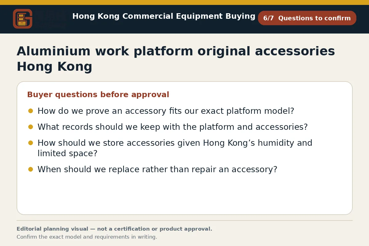 GotGear questions to confirm procurement diagram for Aluminium work platform original accessories Hong Kong