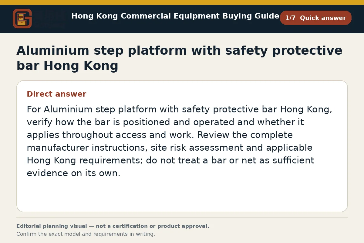 GotGear quick answer procurement diagram for Aluminium step platform with safety protective bar Hong Kong