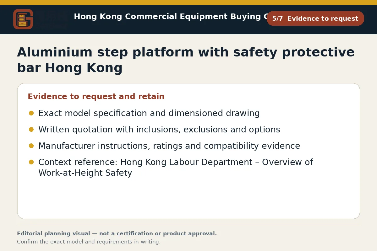 GotGear evidence to request procurement diagram for Aluminium step platform with safety protective bar Hong Kong