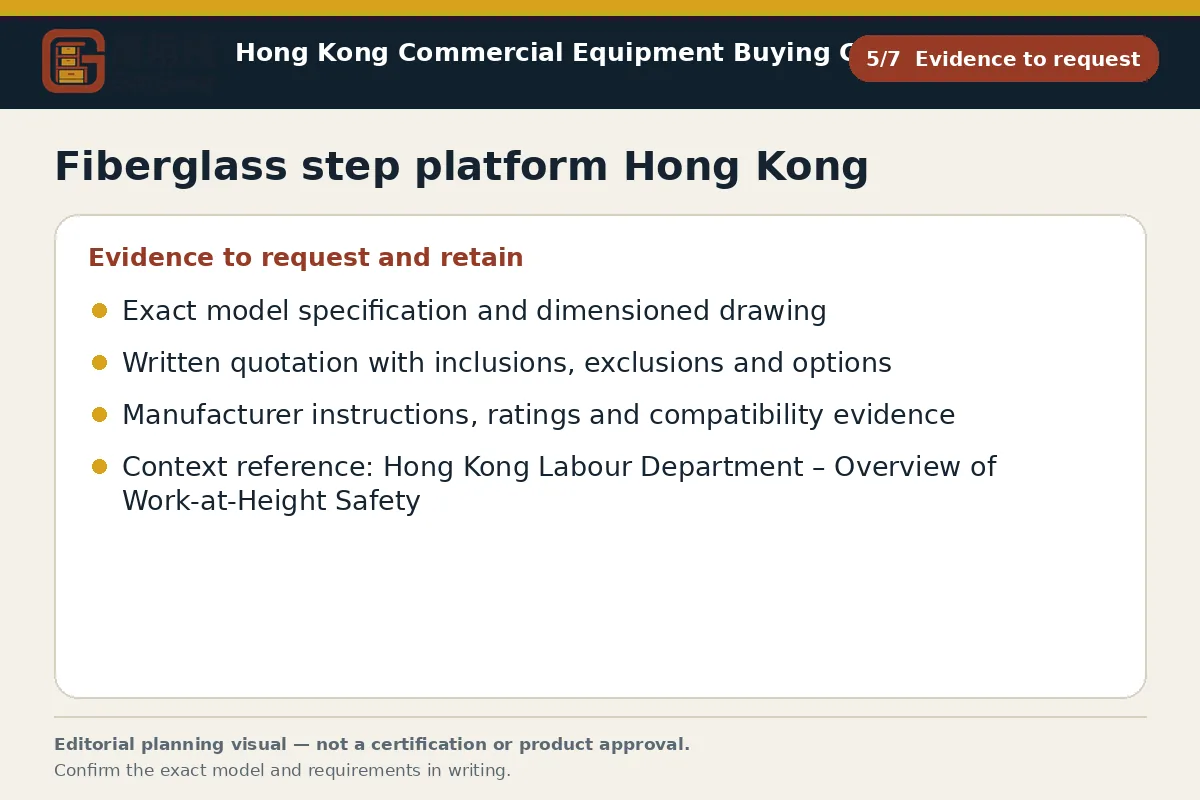 GotGear evidence to request procurement diagram for Fiberglass step platform Hong Kong