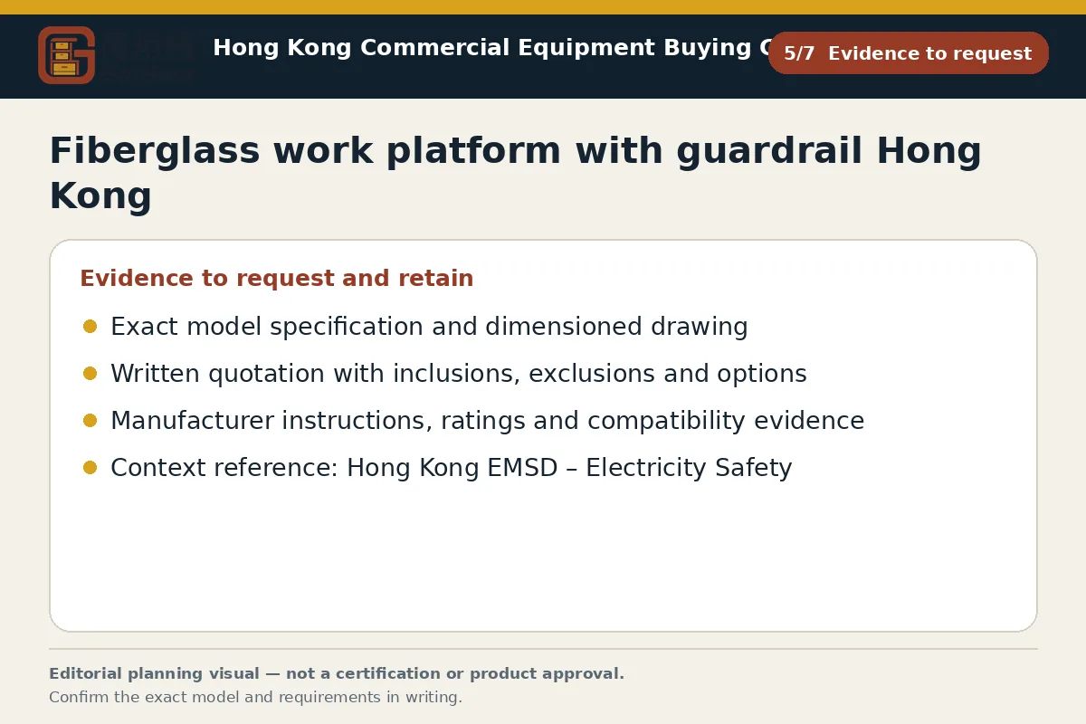 GotGear evidence to request procurement diagram for Fiberglass work platform with guardrail Hong Kong
