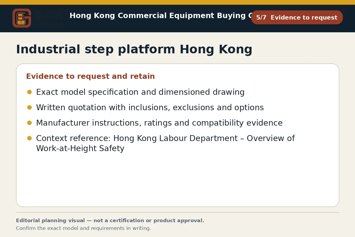 GotGear evidence to request procurement diagram for Industrial step platform Hong Kong