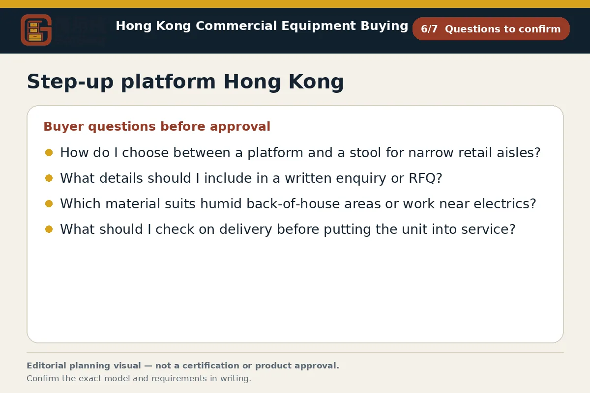 GotGear questions to confirm procurement diagram for Step-up platform Hong Kong