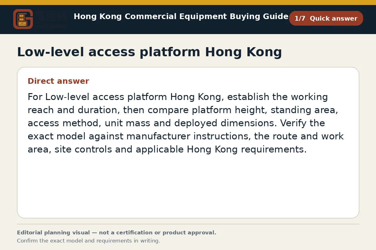 GotGear quick answer procurement diagram for Low-level access platform Hong Kong