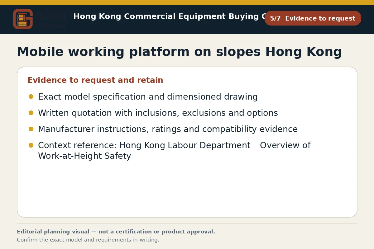 GotGear evidence to request procurement diagram for Mobile working platform on slopes Hong Kong