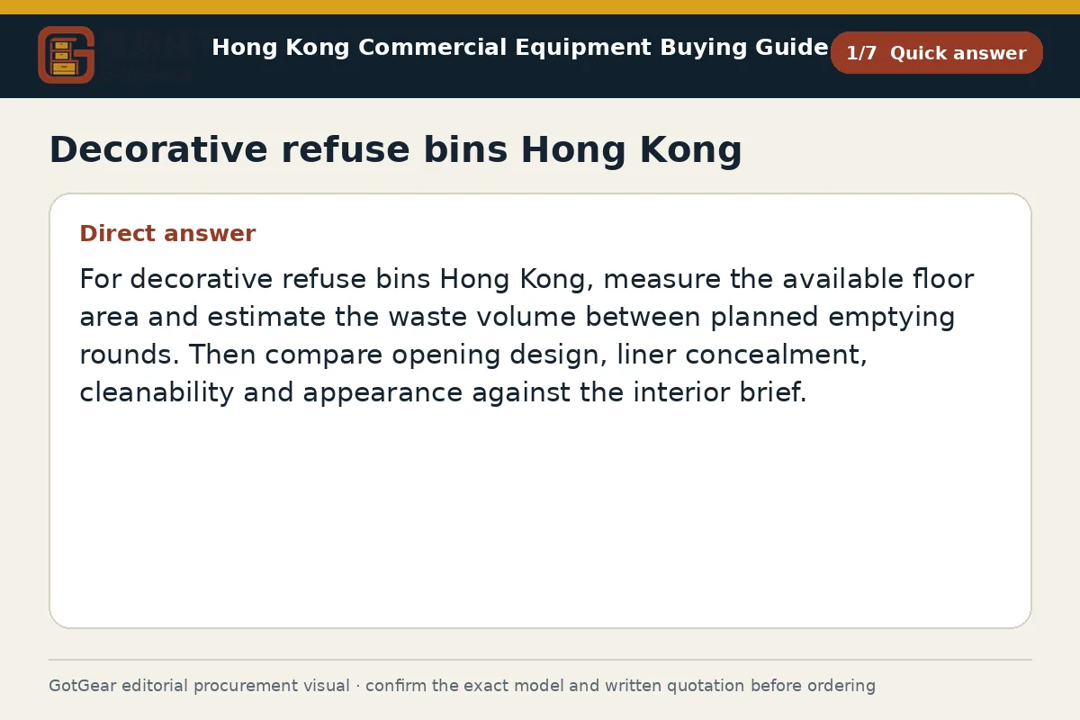 GotGear quick answer procurement diagram for decorative refuse bins Hong Kong