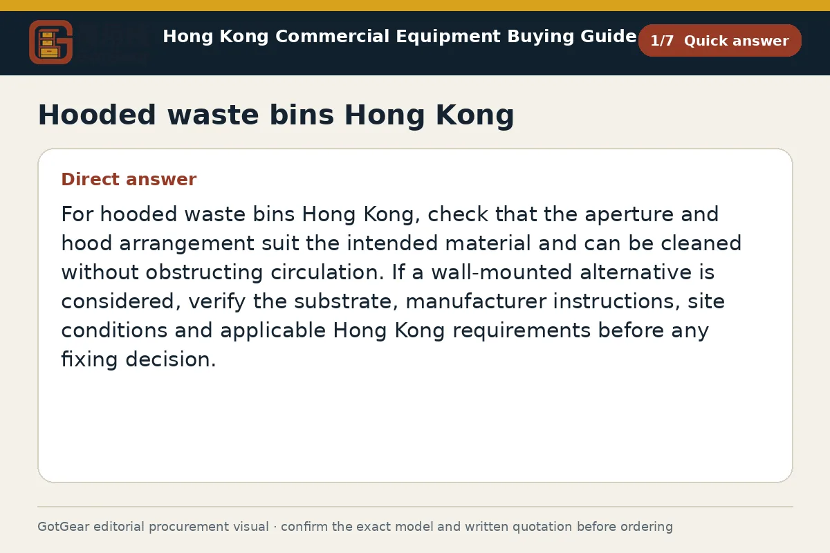 GotGear quick answer procurement diagram for hooded waste bins Hong Kong