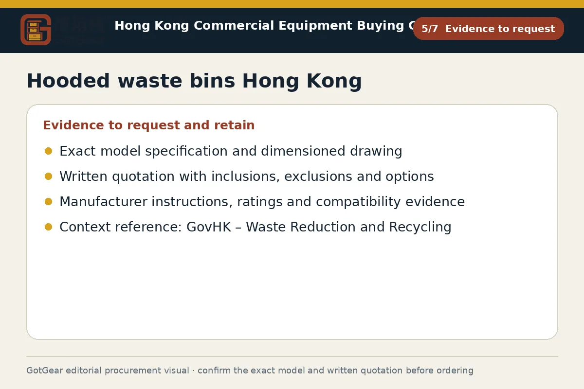 GotGear evidence to request procurement diagram for hooded waste bins Hong Kong