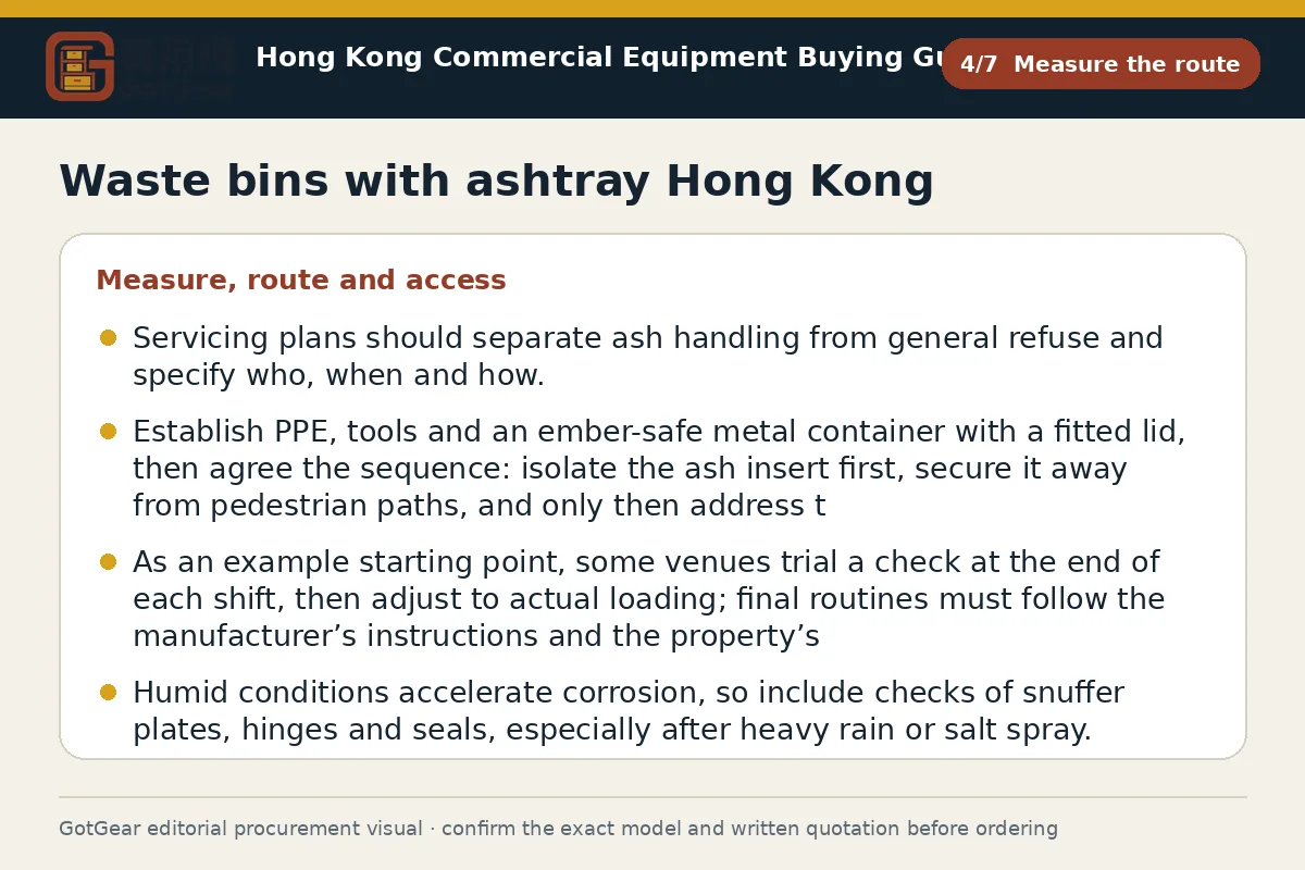 GotGear measure the route procurement diagram for waste bins with ashtray Hong Kong