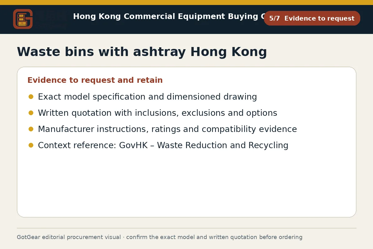 GotGear evidence to request procurement diagram for waste bins with ashtray Hong Kong
