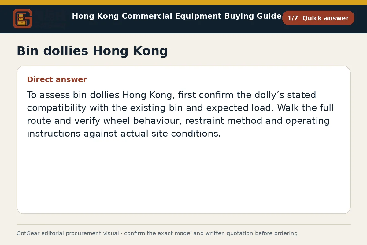 GotGear quick answer procurement diagram for bin dollies Hong Kong