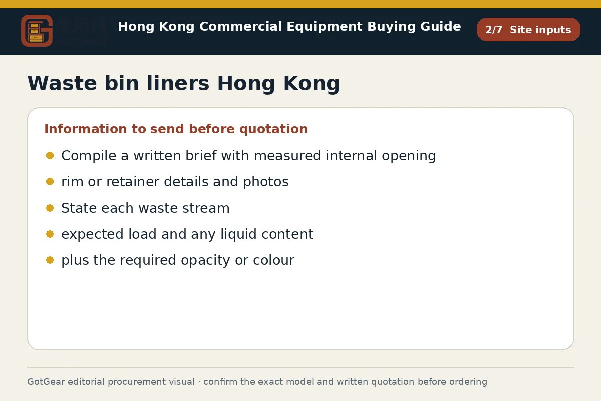 GotGear site inputs procurement diagram for waste bin liners Hong Kong