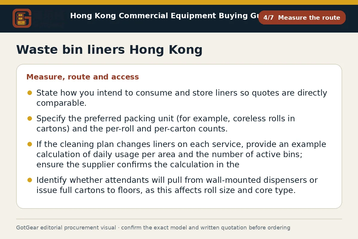 GotGear measure the route procurement diagram for waste bin liners Hong Kong