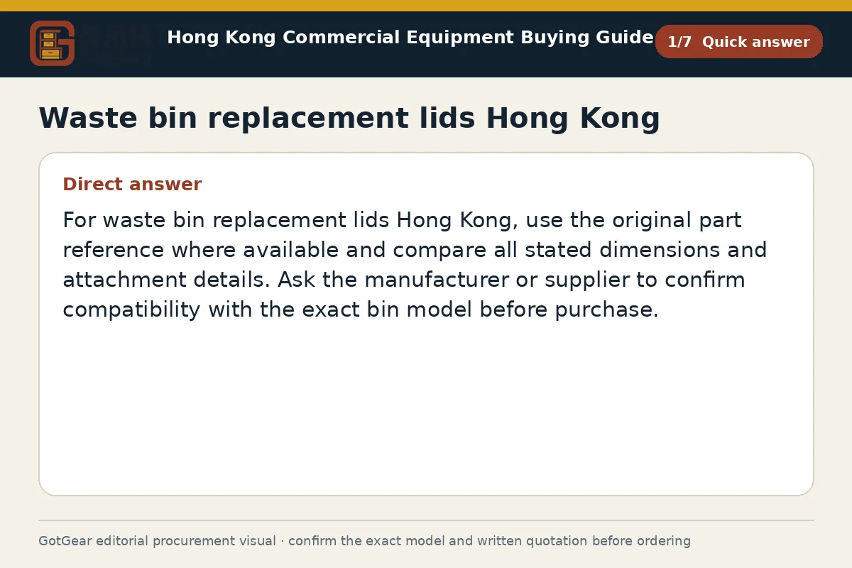 GotGear quick answer procurement diagram for waste bin replacement lids Hong Kong