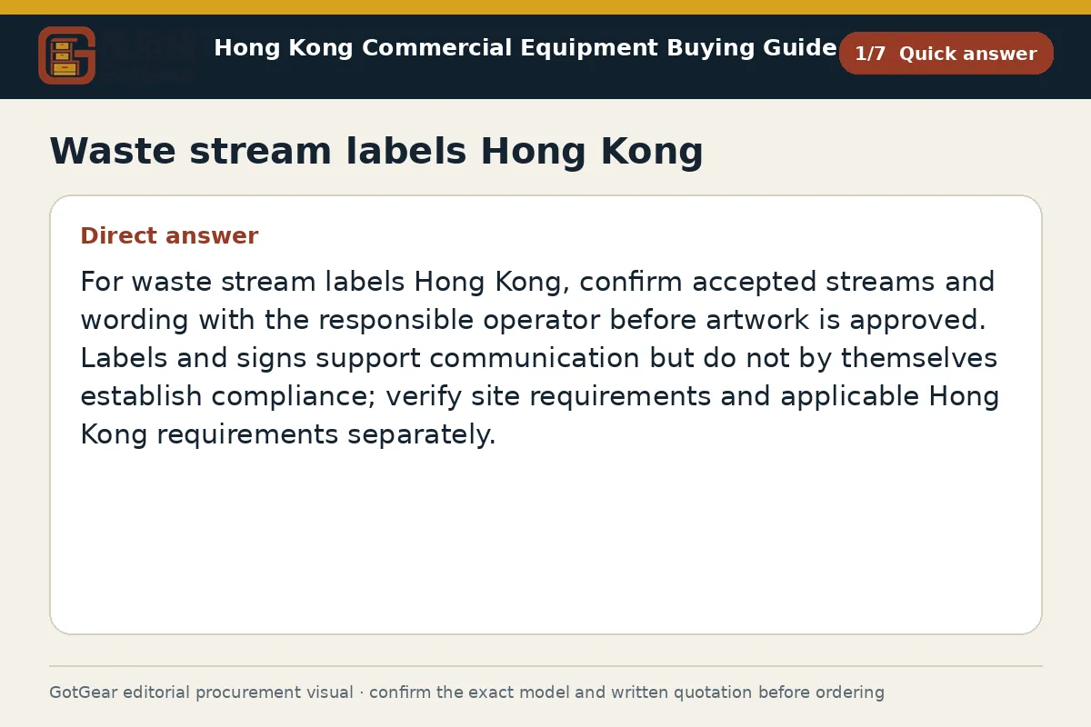 GotGear quick answer procurement diagram for waste stream labels Hong Kong