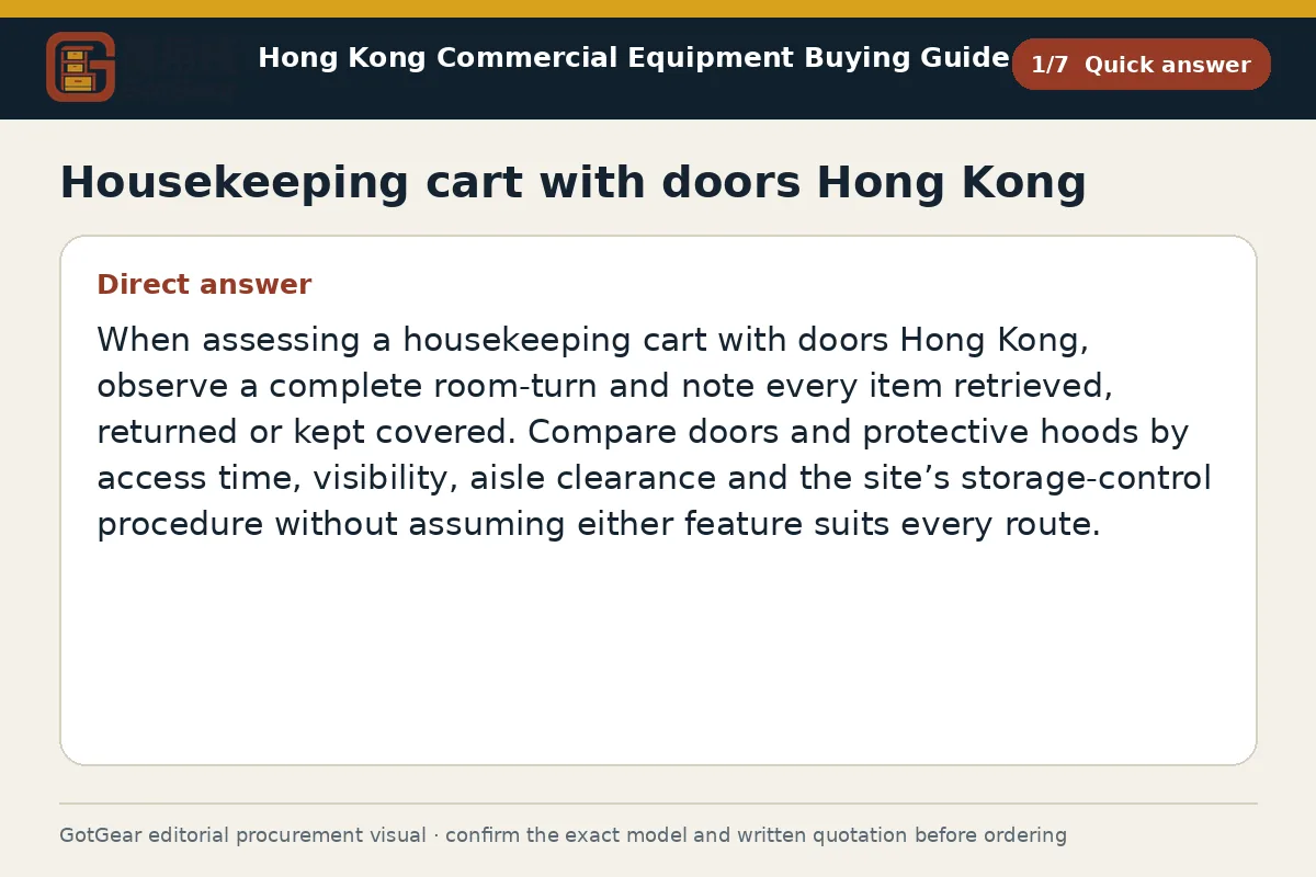 GotGear quick answer procurement diagram for housekeeping cart with doors Hong Kong
