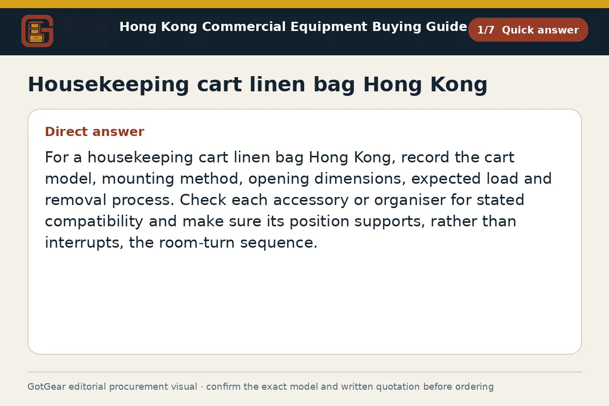 GotGear quick answer procurement diagram for housekeeping cart linen bag Hong Kong