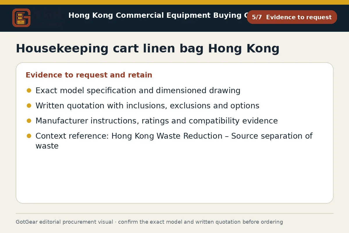 GotGear evidence to request procurement diagram for housekeeping cart linen bag Hong Kong