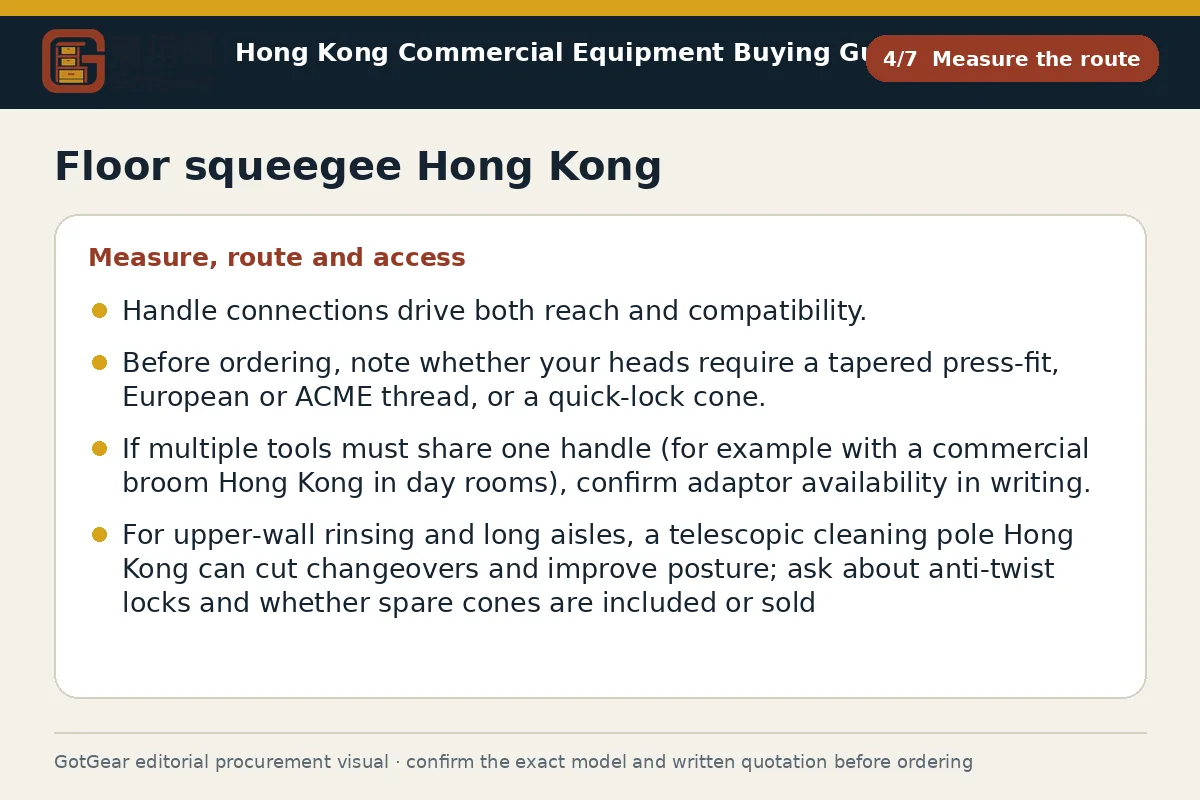 GotGear measure the route procurement diagram for floor squeegee Hong Kong