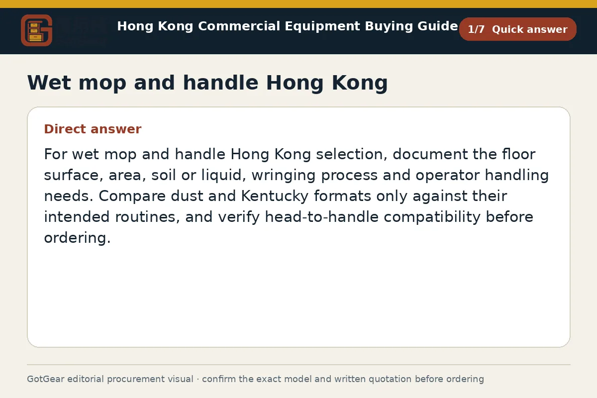 GotGear quick answer procurement diagram for wet mop and handle Hong Kong
