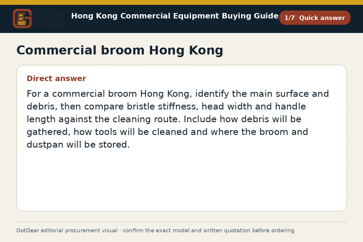 GotGear quick answer procurement diagram for commercial broom Hong Kong