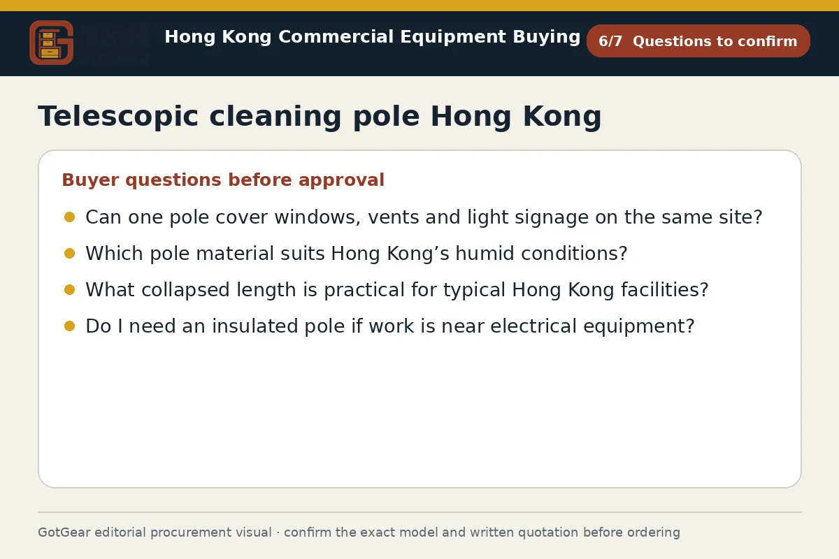 GotGear questions to confirm procurement diagram for telescopic cleaning pole Hong Kong