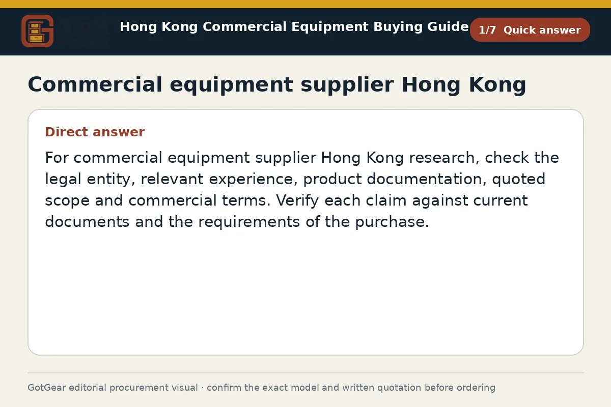 GotGear quick answer procurement diagram for commercial equipment supplier Hong Kong