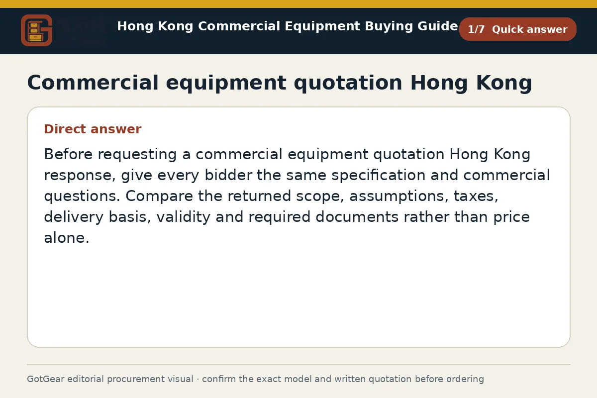 GotGear quick answer procurement diagram for commercial equipment quotation Hong Kong