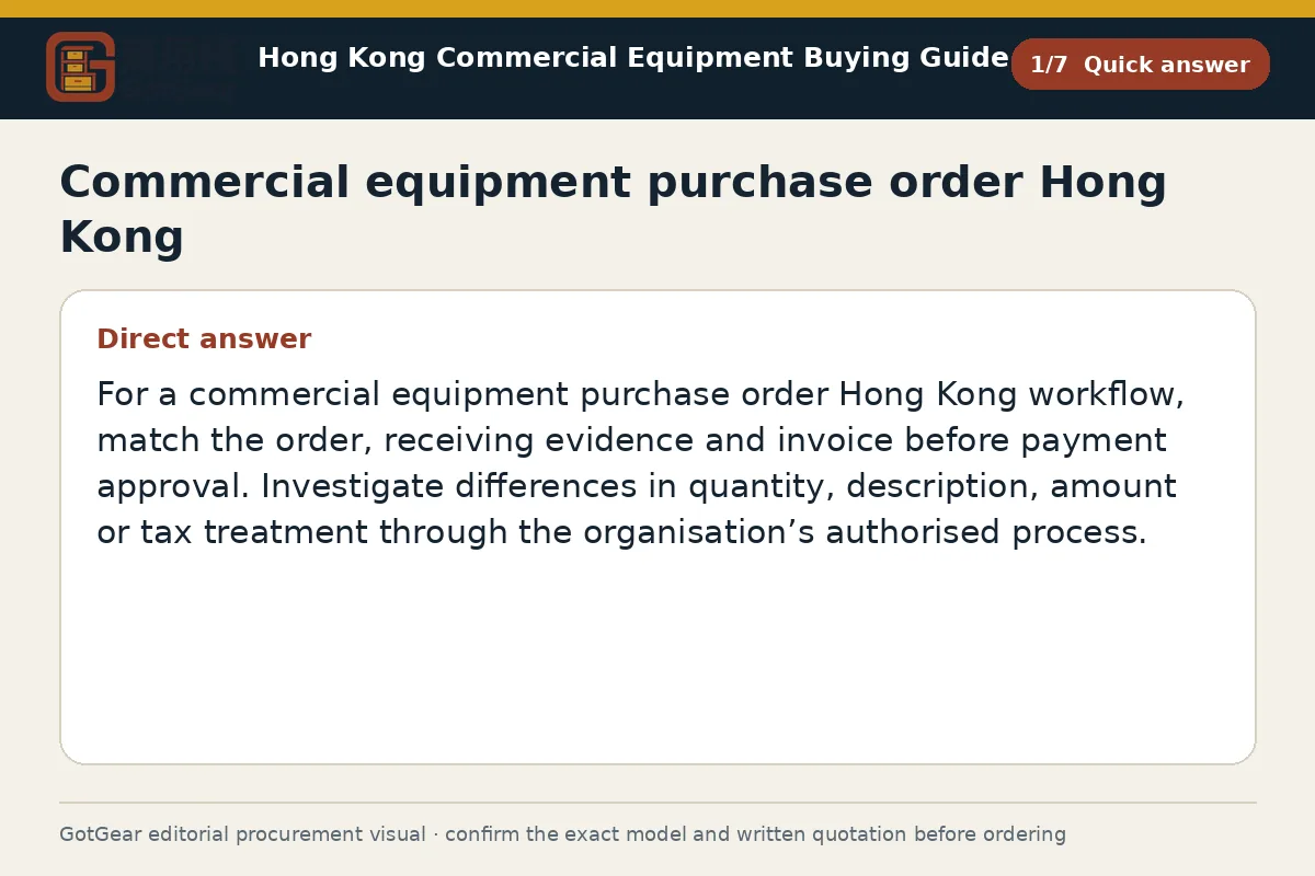 GotGear quick answer procurement diagram for commercial equipment purchase order Hong Kong